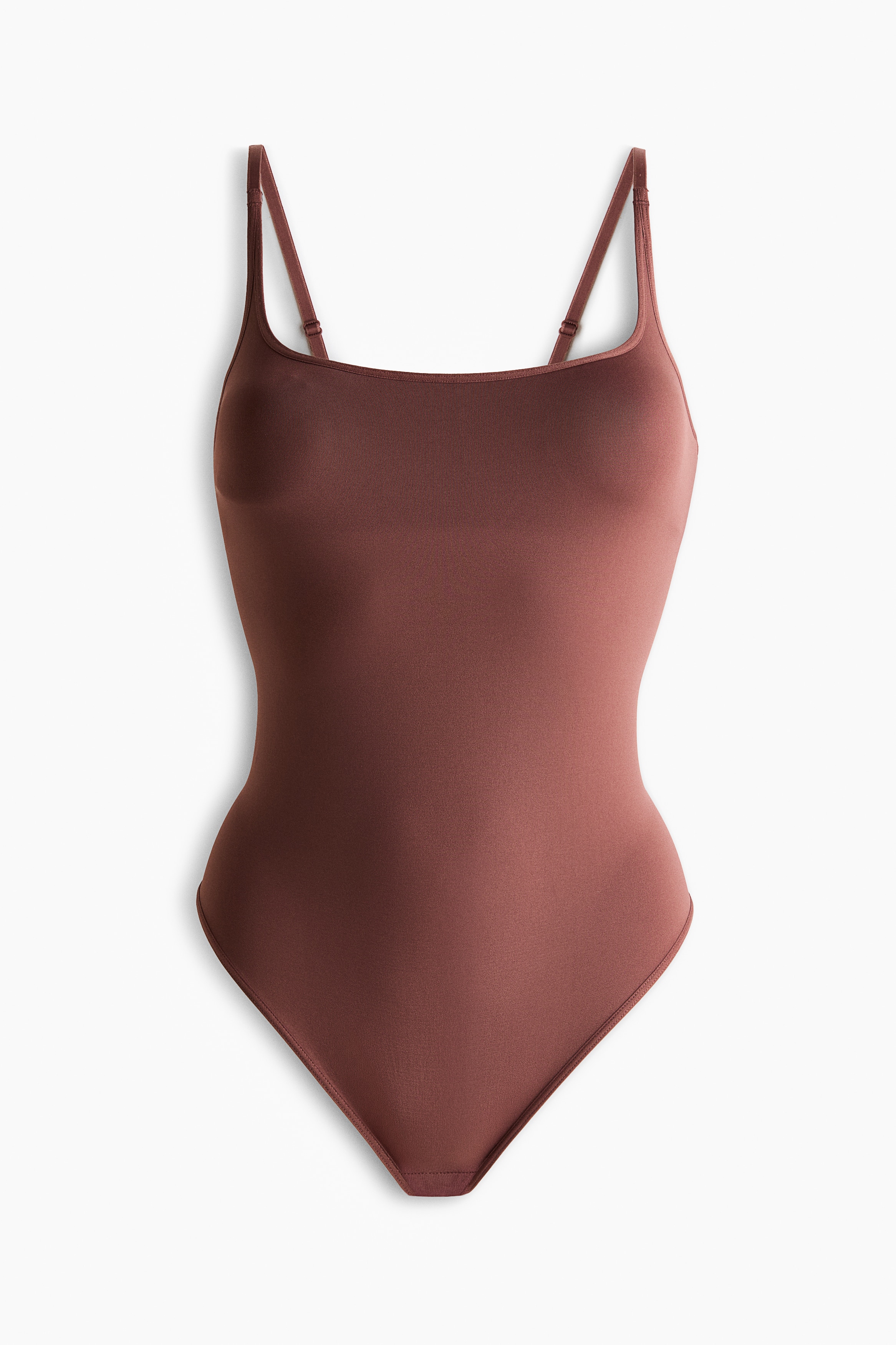Seamless Padded Cup G-string Bodysuit - Brown