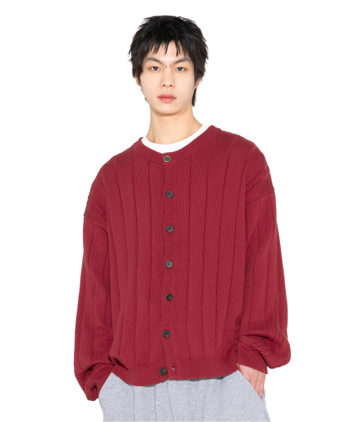 XTK178 Metal Button Round Knit Cardigan