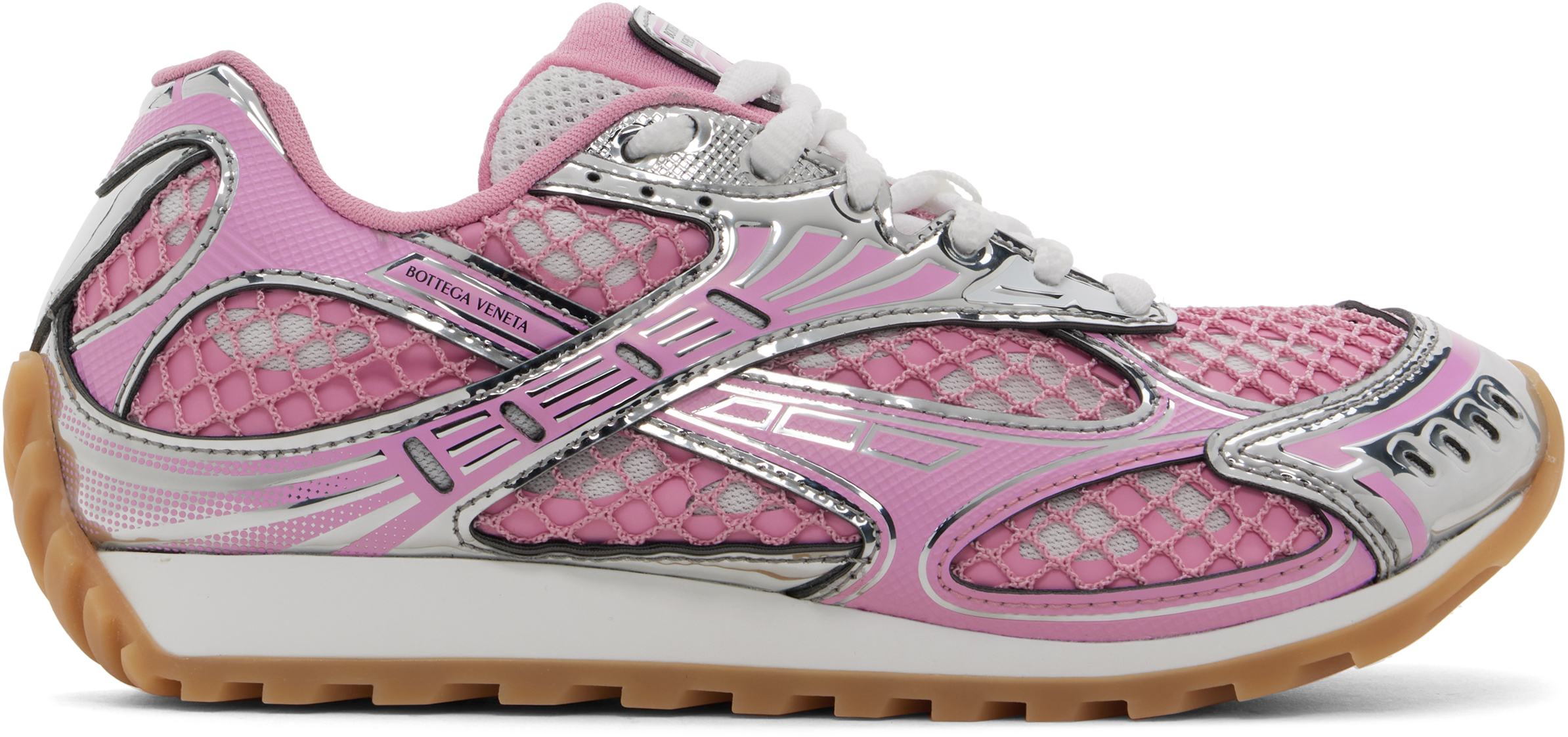Bottega Veneta Pink & Silver Orbit Sneakers