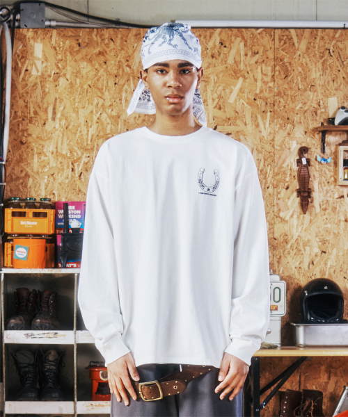 LUCKY HOUSE LS TEE WHITE