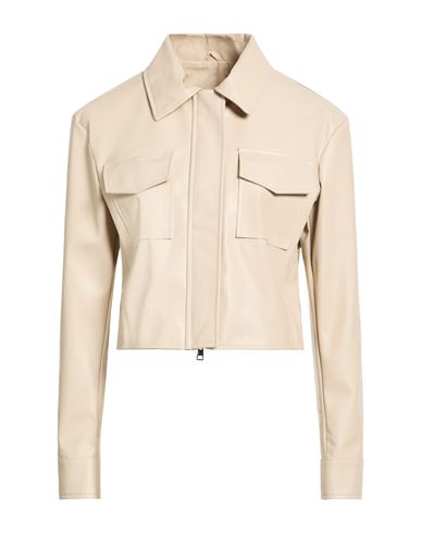 Woman Jacket Ivory Size 10 Polyester, Polyurethane