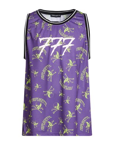 Man Tank top Purple Size XL Polyester