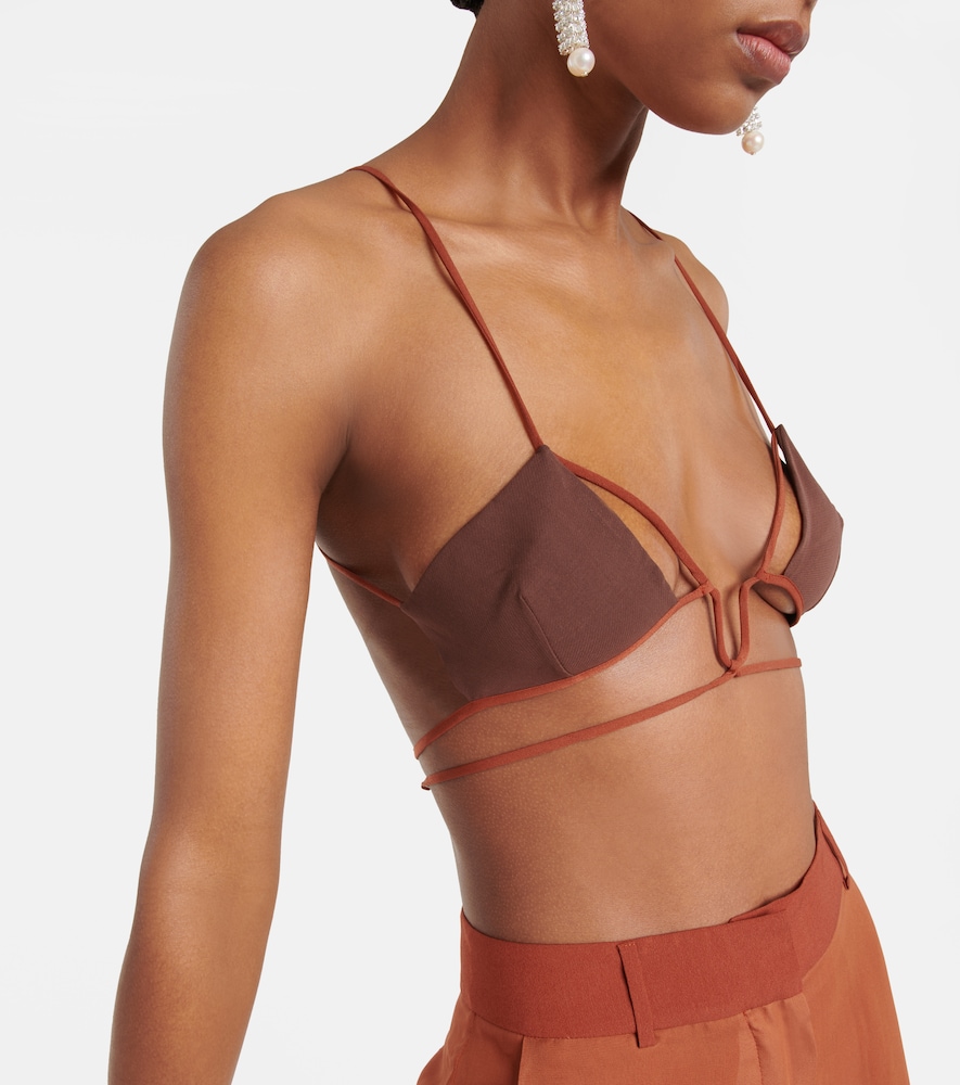 Cutout cotton bra top