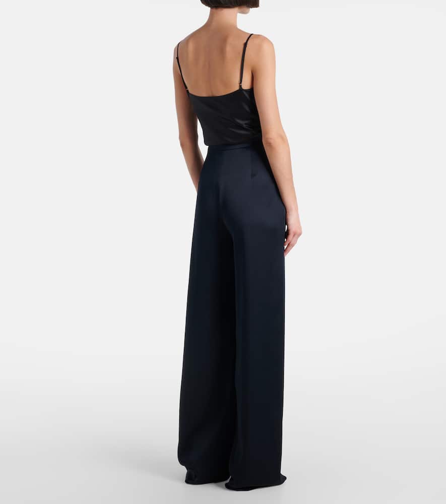 Dritto crêpe satin wide-leg pants