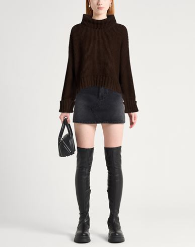 Woman Turtleneck Dark brown Size 6 Acrylic, Wool, Alpaca wool, Viscose, Polyester