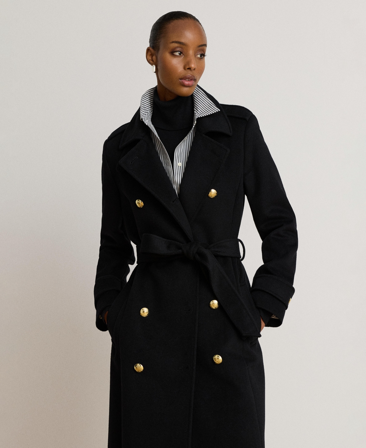 Women's Collared Coat - Black