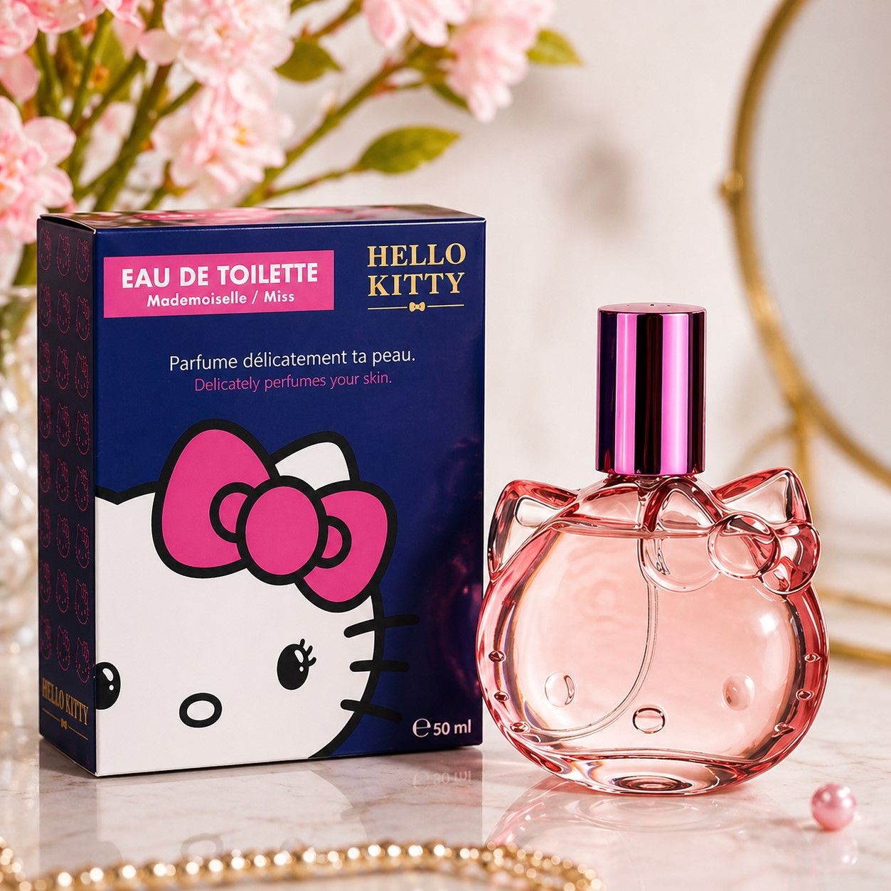 Hello Kitty Cute Cat Face Ladies Eau De Toilette Perfume Spray – In Pink