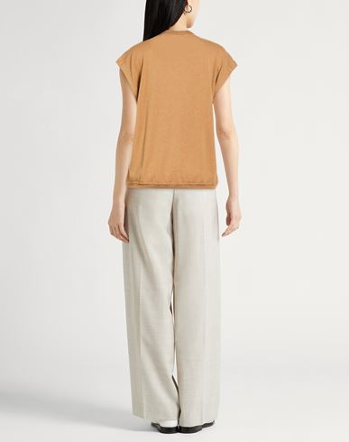 Woman Sweater Camel Size L Cotton, Wool