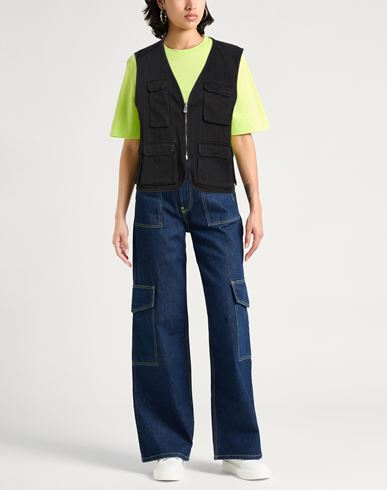 Denim Woman Denim outerwear Black Size M Cotton