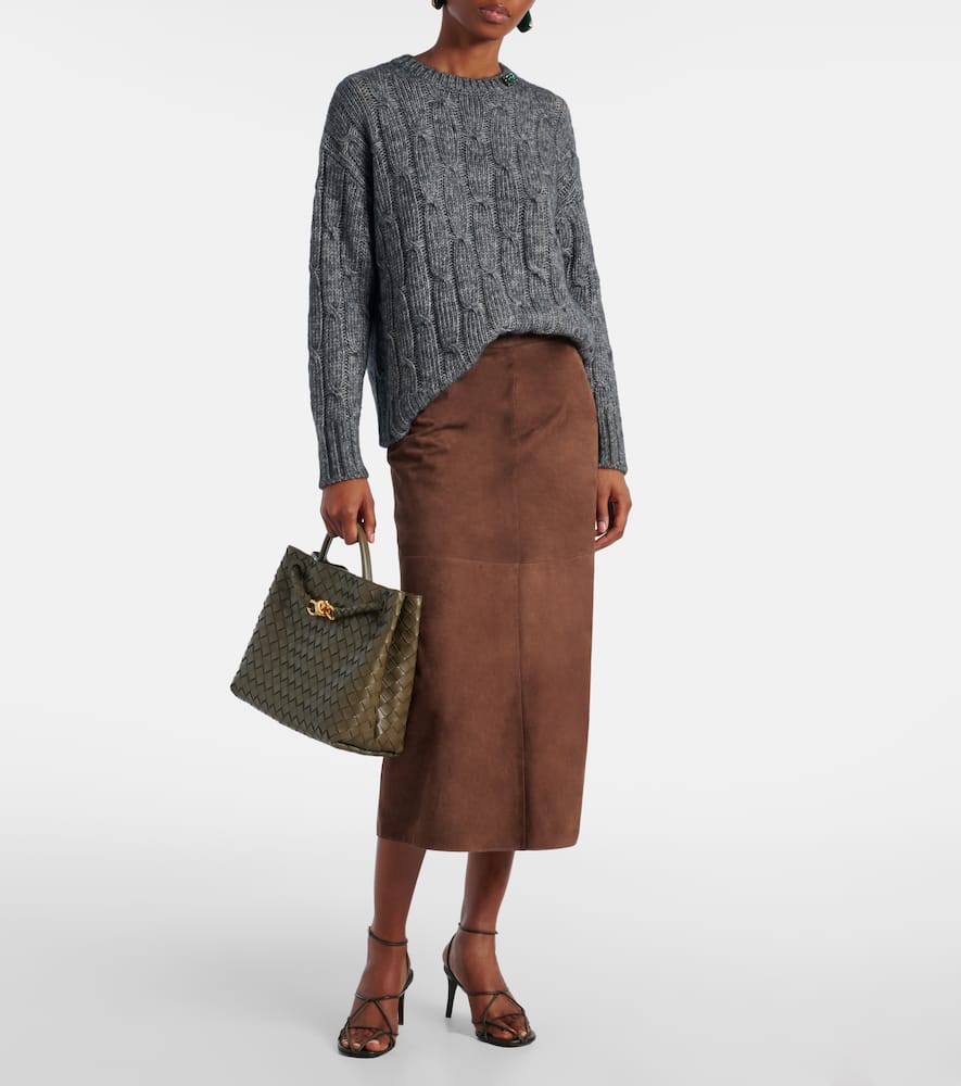 Cotton, alpaca, and wool sweater