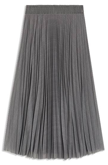 Lined tulle skirt with plissé pleats