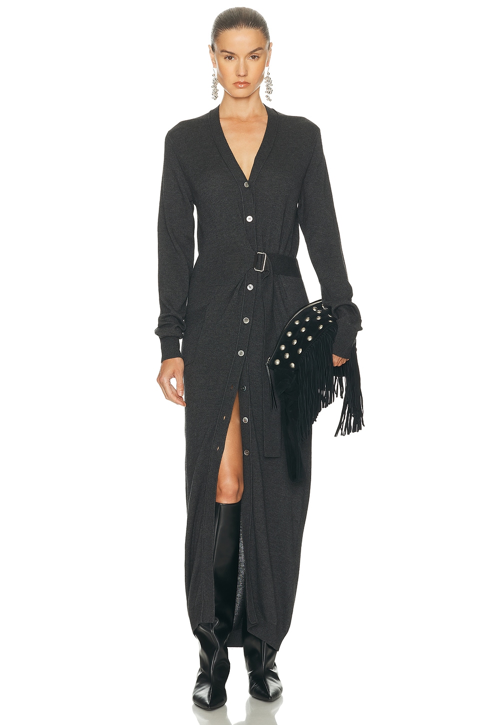 Isabel Marant Constance Sweater Dress in Anthracite - Charcoal. 42 also