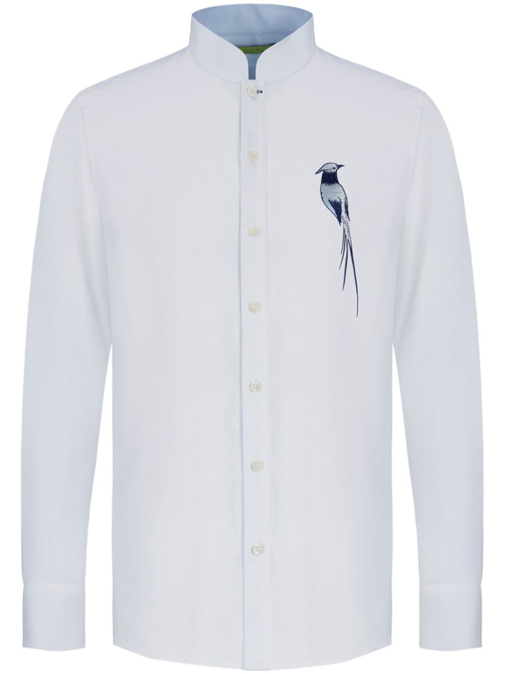 Phoenix-detail band-collar shirt - White