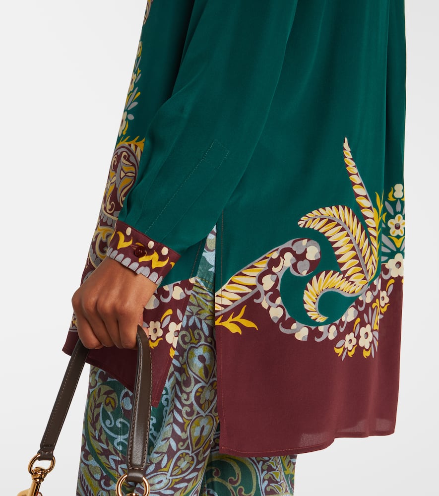 Printed oversized silk shirt
