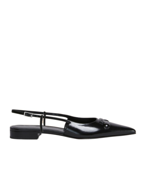 Black leather Trunkaroo pointed toe slingback