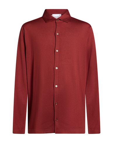 Athleisure Man Shirt Brick Size 50 Virgin Wool