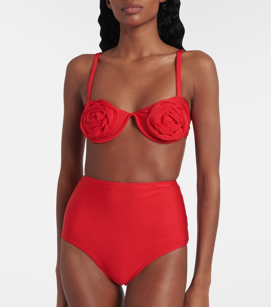 Floral-appliqué bikini