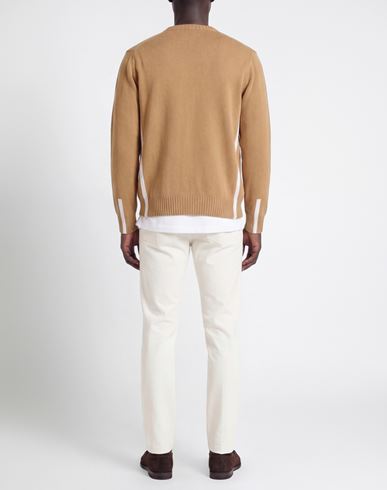 Man Cardigan Camel Size XL Wool, Polyamide