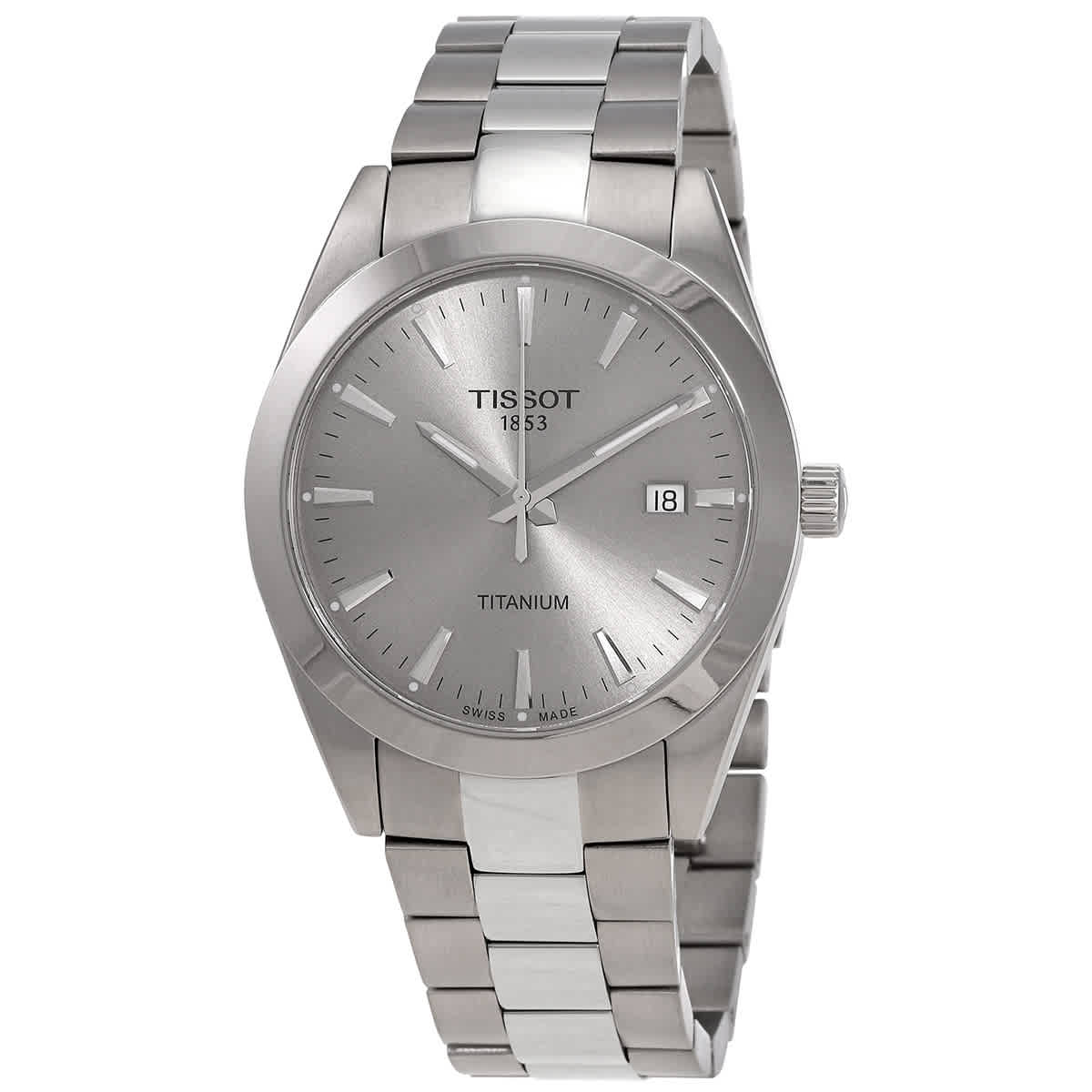 T-Classic Titanium Quartz Grey Dial Mens Watch T127.410.44.081.00