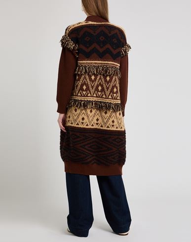 Woman Cardigan Brown Size XS Wool, Viscose, Cashmere, Polyamide, Alpaca wool