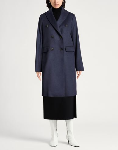 Woman Coat Midnight blue Size 6 Wool
