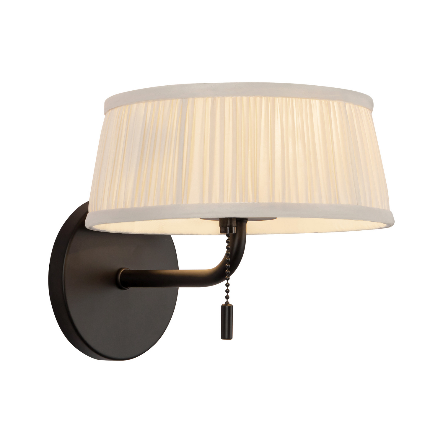 Matte Black White Linen Bathroom Vanity Light from the Scout Collection