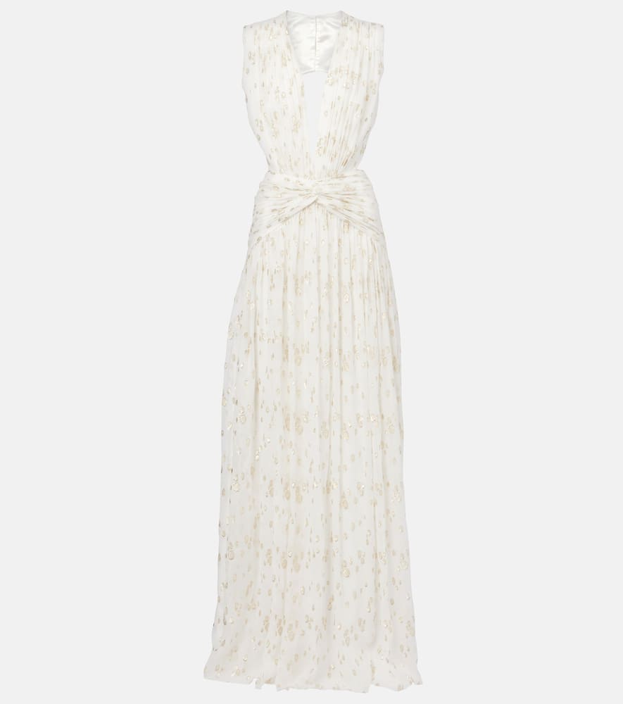 Luccia cutout silk jacquard gown