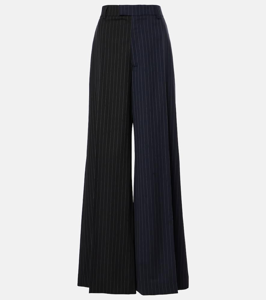 Pinstripe wool wide-leg pants