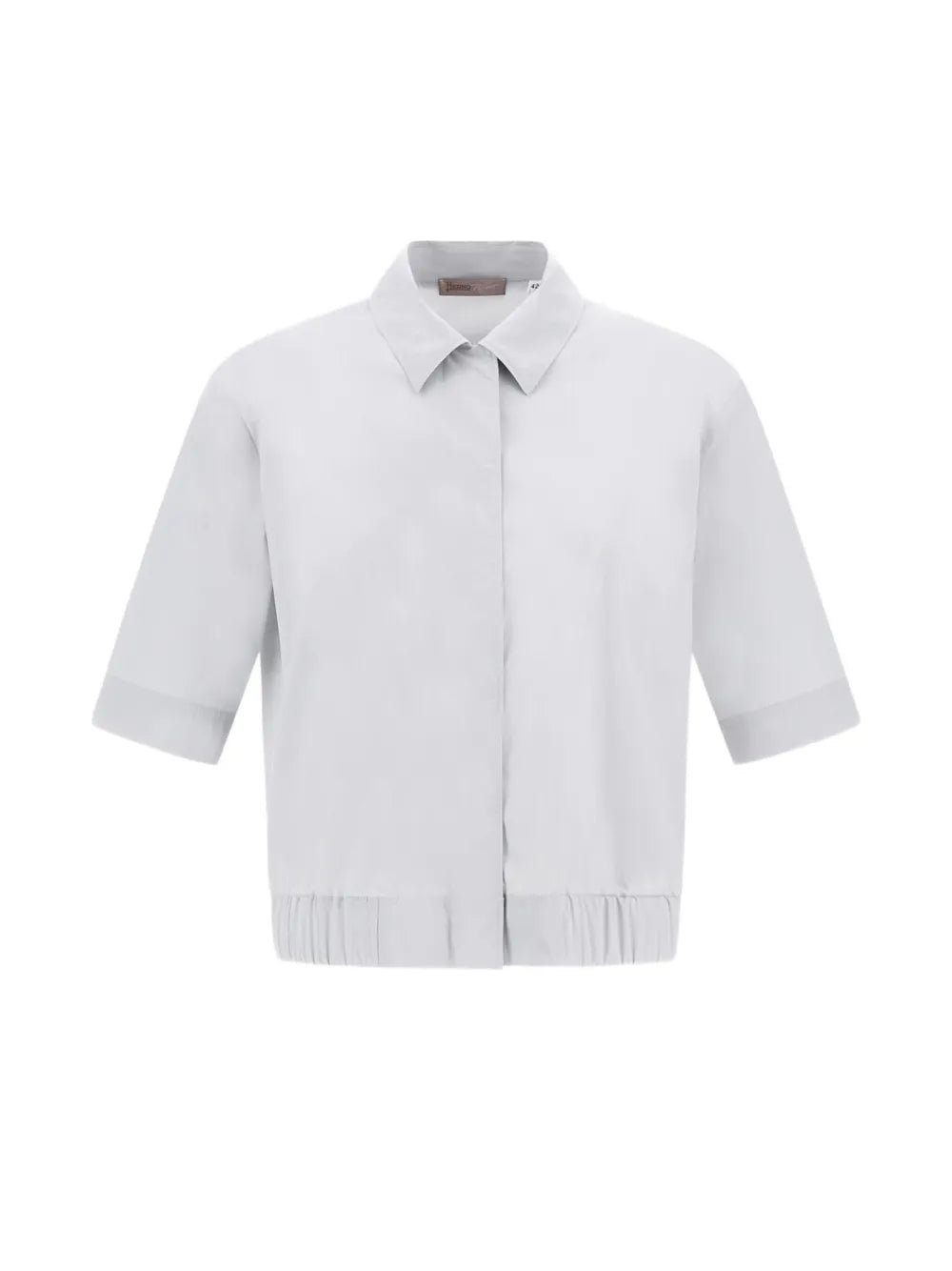 Elasticated-Hem Cotton Shirt — White