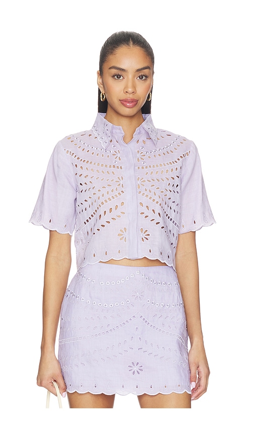 Karina Grimaldi Elin Embroidered Top in Lavender. - S also in