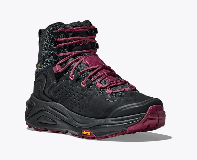 HOKA Elite Terrain System Kaha 3 GTX Shoes in Black/Stone Fruit