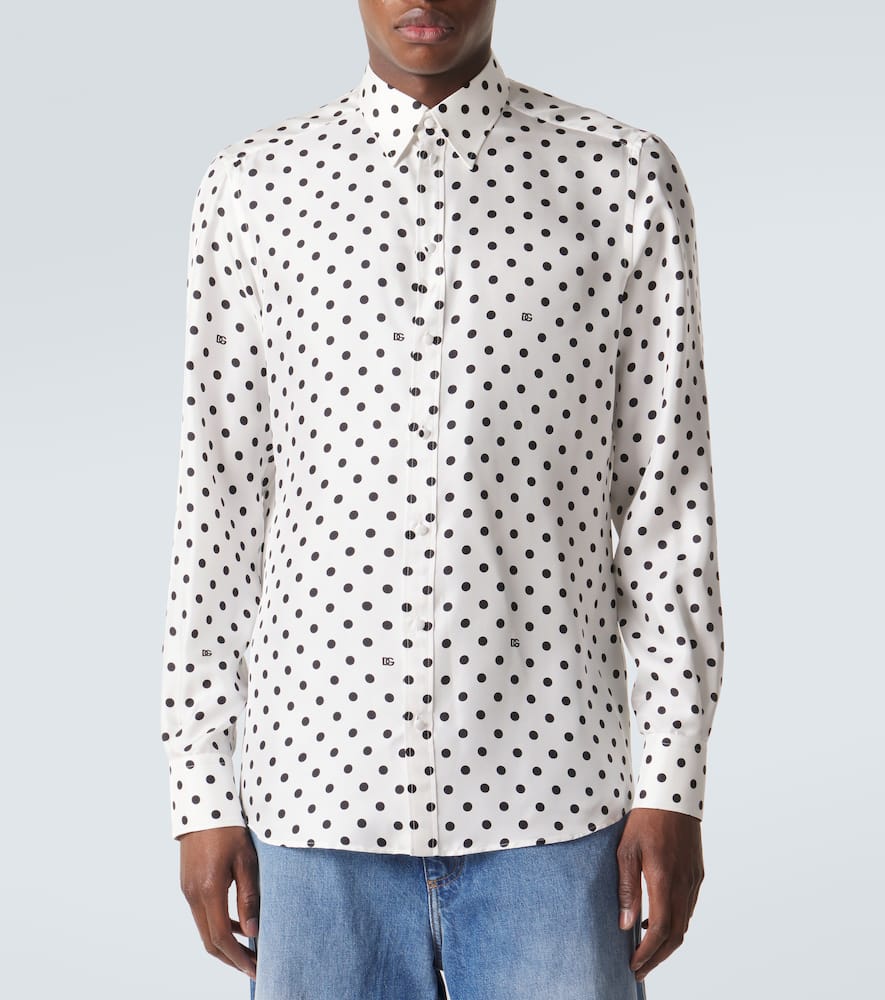 Polka-dot silk shirt
