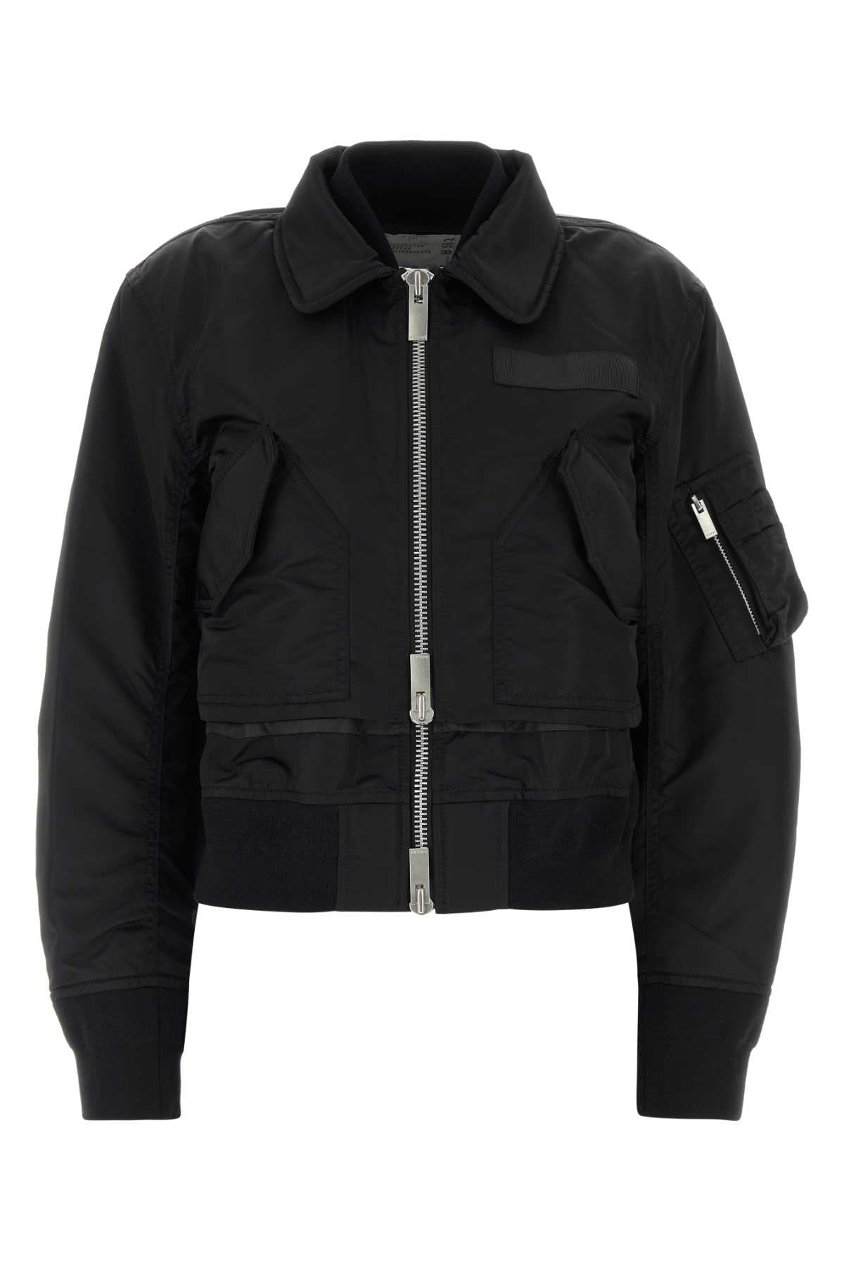 Twill Bomber Jacket — Black