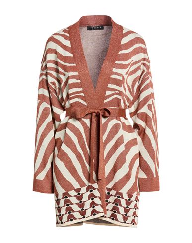 Woman Cardigan Copper Size XS Viscose, Polyamide, Metallic fiber
