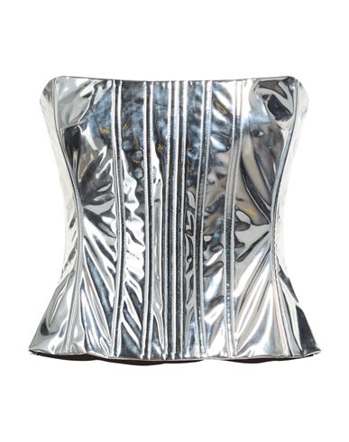 Woman Top Silver Size 4 Polyamide, Elastane