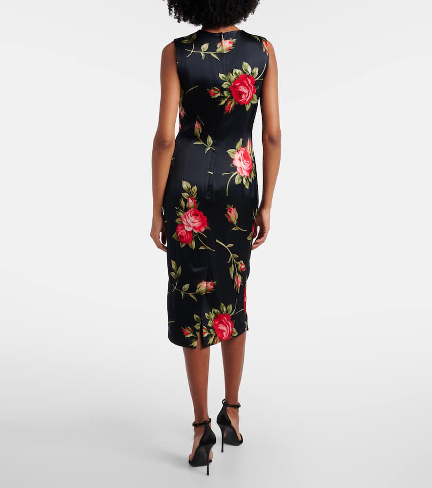Floral satin midi dress