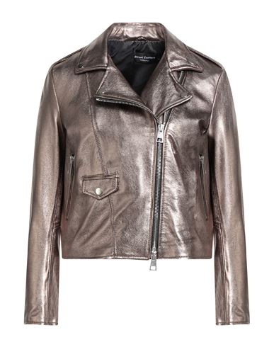 Woman Jacket Bronze Size L Leather