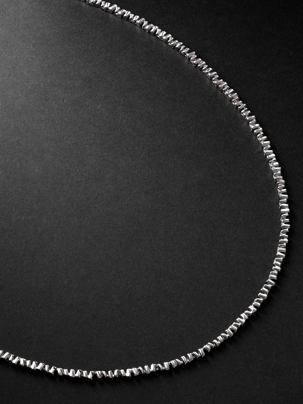 White Gold Tennis Necklace - Men - Gold