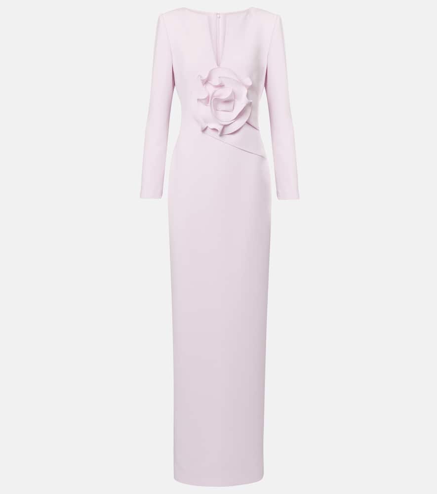 Roland Mouret Floral-applique gathered gown