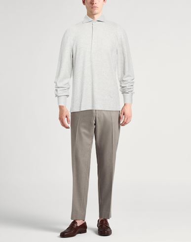 Man Polo shirt Light grey Size M Cotton, Linen