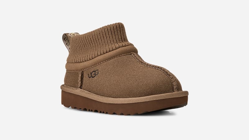 ® Toddlers' Classic Ultra Stretch Cuff Suede/Textile/Recycled Materials Classic Boots in Light Bronze