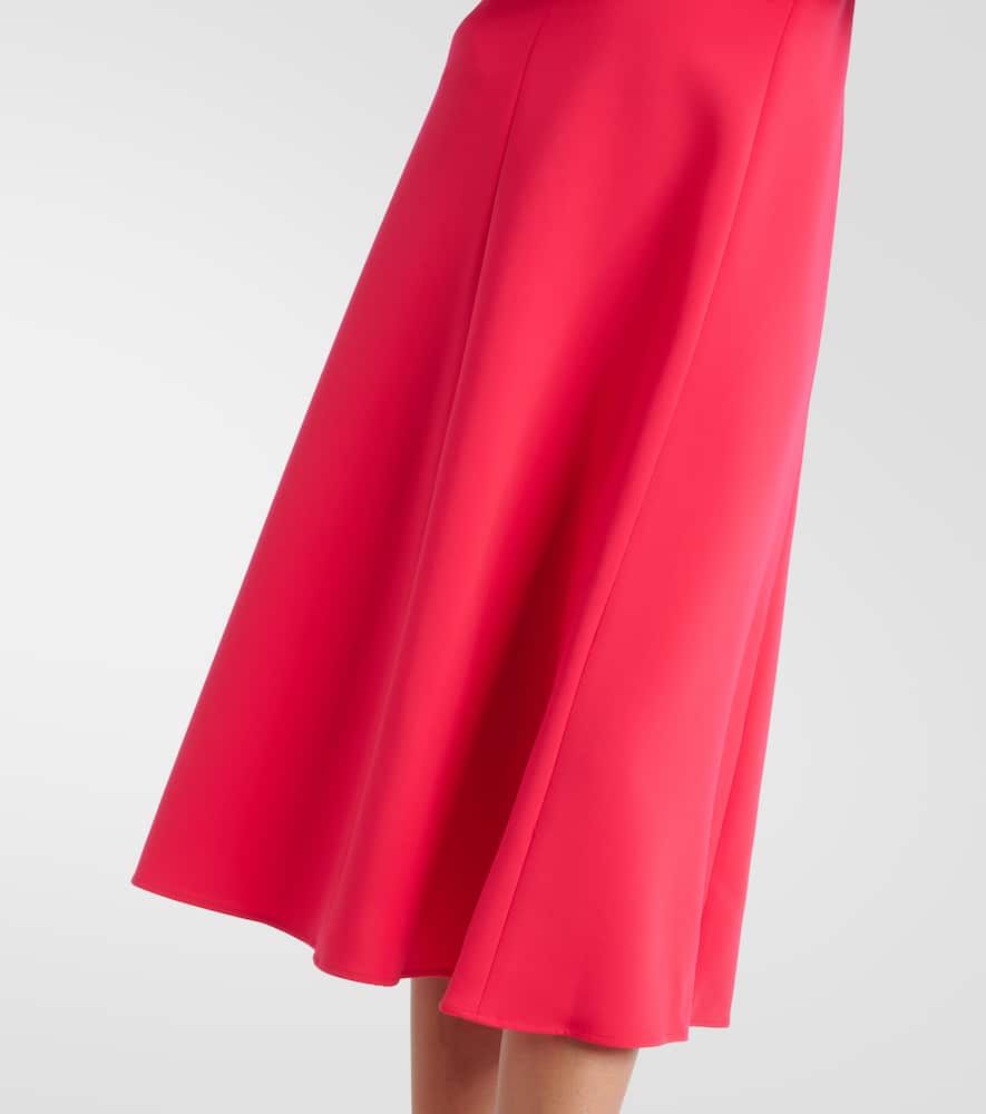 Bow-detail crêpe midi dress