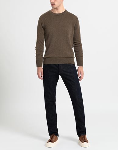 Man Sweater Khaki Size 40 Cashmere