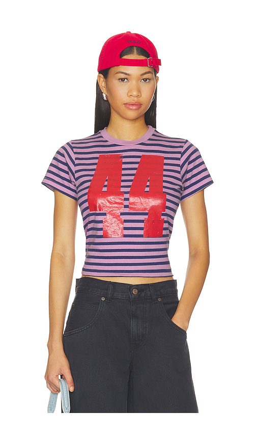 DAYDREAMER Stripe 44 Vintage Tee in Purple. XS. Also in S, M