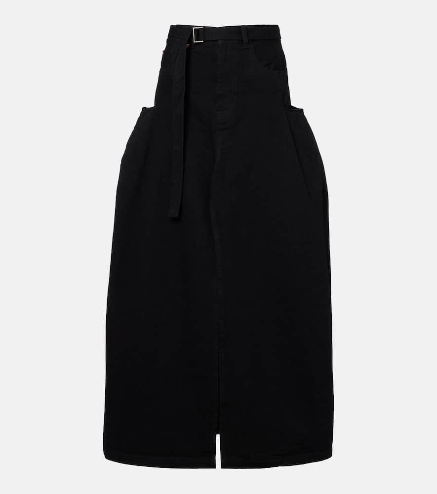 Denim maxi skirt