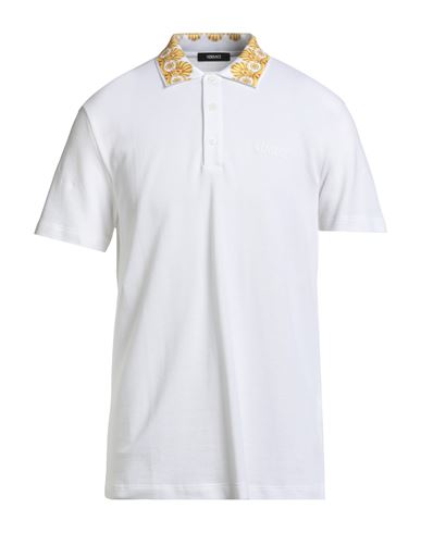 Man Polo shirt White Size M Cotton, Viscose, Polyester