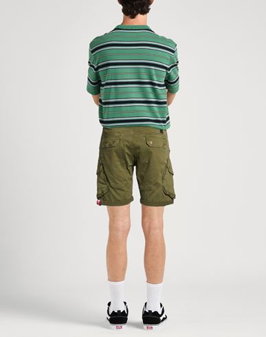 Man Shorts & Bermuda Shorts Military green Size 30 Cotton, Elastane