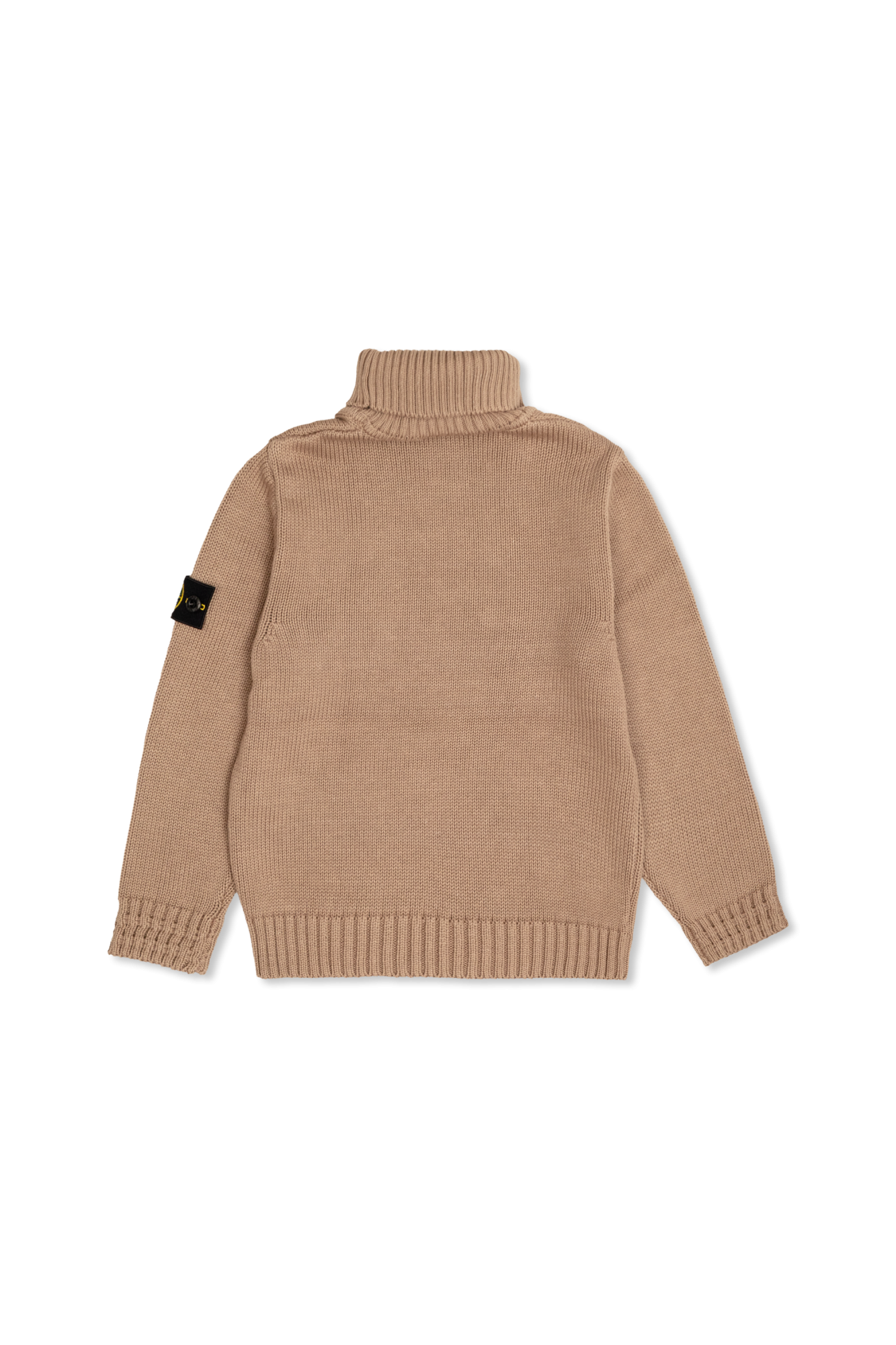 Turtleneck With Logo Patch, Unisex, Beige