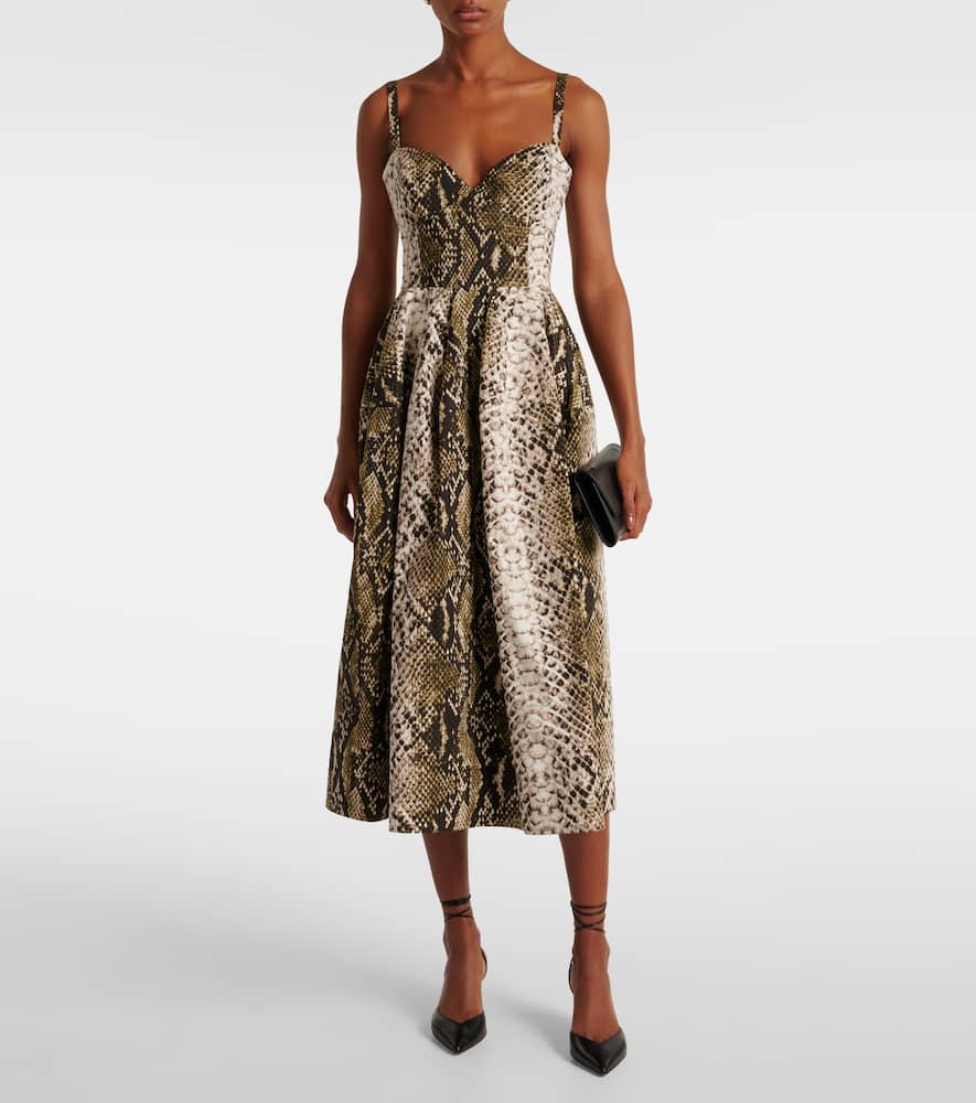 Oscar de la Renta Snake-print faille minidress