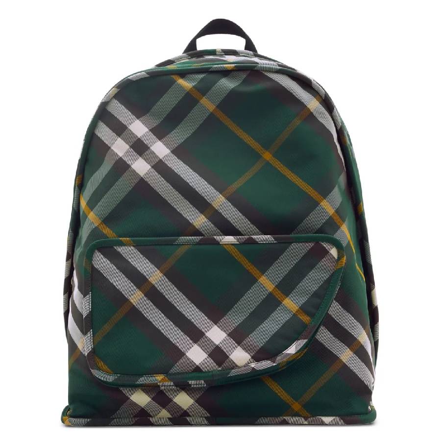Shield Check Pattern Woven Backpack